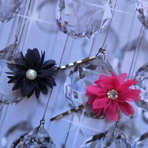 Y2K Coquette Flower Pearl & Rhinestone Hair Clips Set
